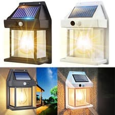 Image of Solar Power Wall Light Lantern PIR Motion Sensor Outdoor Garden Security Lamp