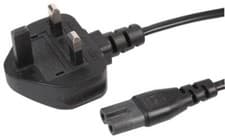 Image of UK Mains Plug to C7 Lead, Black, 3m - PRO ELEC