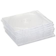 Image of 10 x Clear CD Case Slimline Jewel for 1 Disk - Clear Pack of 10