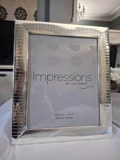 Image of Impressions Silverplated Single Beaded Photo Picture Frame 8" x 10" Boxed, New