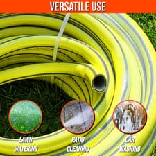 Image of 15M 20M 25M 30M 50M Garden Hose Pipe Reel Watering Hosepipe 4- LAYER Yellow