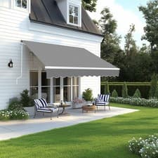 Image of 3M Garden Retractable Awning Manual Patio House Awning Canopy Sun Shade Shelter