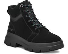 Image of Koolaburra by UGG Jozie Combat Boots Suede Lace Up Bootie Black Size 7 or 9 NEW
