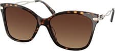 Image of New Coach Women Cat-Eye Sunglasses HC8316 5120T5 Dark Tortoise /Brown 58mm