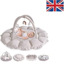 Image of Versatile Baby Activity Gym 5-in-1 with Plush Mat & Sensory Toys for Tummy Time