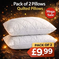 Image of Quilted Pillows Hollowfiber 2 Pack Hotel Quality Extra Deep Bounce Back 48x74 cm