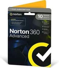 Image of Norton 360 Advanced 10 Devices 1 Year + Identity Adviser - 5 Minute Delivery