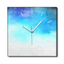 Image of Silent Clock Canvas Wall Art Home decor Watercolour abstract blue sky 30x30