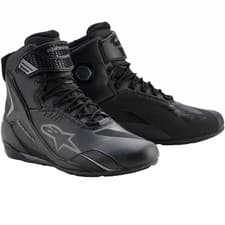 Image of Alpinestars Faster-4 Drystar Motorcycle Boots Shoes - Black / Cool Grey
