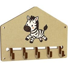 Image of 'Cute Running Zebra' Wall Mounted Key Hooks / Holder (WH00097093)