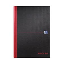 Image of Black n' Red Casebound Smart Ruled Hardback Notebook A4 with margin 100080428