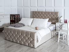 Image of Ella Gas Lift Ottoman Fabric Storage Bed Frame Soft Velvet Esupasaver Made in UK