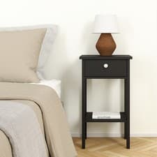 Image of Furniture To Go Madrid Bedside Table with 1 Drawer in Matt Black