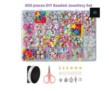 Image of Bracelet Making Kit for Kids-650PCS Beads DIY Craft Set Jewellery Gift for Girls