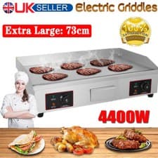 Image of 73cm Commercial Electric Griddle Kitchen Hotplate BBQ Countertop Grill Bacon UK
