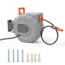 Image of 30m Garden Patio Hose Reel Wall Mounted Retractable Auto Rewind Pipe 180°
