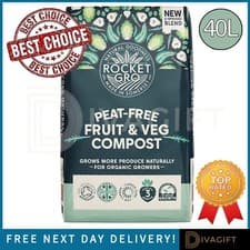 Image of ROCKET GRO FRUIT & VEG COMPOST 40L PEAT FREE PLANTING SOIL FOR VEGETABLES NEW