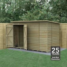 Image of Forest 4LIFE 10x6 Shed Pent No Window Double Door Wood Garden Shed Free Delivery