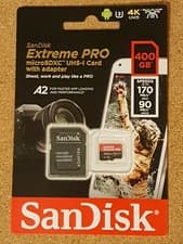 Image of GENUINE SanDisk Extreme Pro 400GB MicroSDXC UHS-I Memory Card with Adapter --B