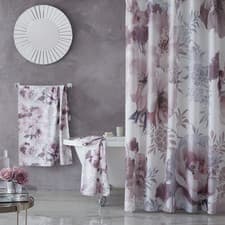 Image of Catherine Lansfield Blush Pink Floral Shower Curtain
