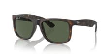 Image of Ray-Ban Justin Matte Havana/Dark Green Polarized 54 mm Sunglasses RB4165 865/9A