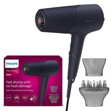 Image of Philips Hair Dryer 5000 Series, ThermoShield 5000 series, Black & Metallic