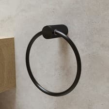 Image of Black Knurled Towel Ring - Arissa AVMBTR