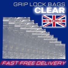 Image of Clear Grip Lock Plastic Resealable Self Seal Polythene Bags - All Sizes