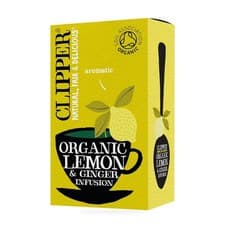 Image of Clipper Organic Lemon & Ginger Tea 20 Bags Herbal Infusion