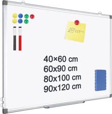 Image of Magnetic Whiteboard, 40 X 60 cm Dry Erase White Board, Aluminium Frame Writing