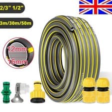 Image of 30M 50M Garden Hose Pipe Reinforced Braided PVC Gardening Watering Hosepipe Reel