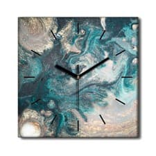 Image of Silent Clock Canvas Wall modern decor painting abstract colourful marble 30x30