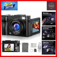 Image of Lightweight 48MP Digital Camera with 16X Zoom - Ideal Gift for Young Creators