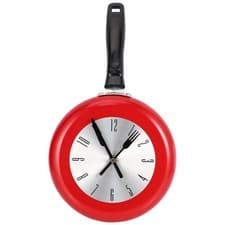Image of Wall Clock Metal Frying Pan 8 Inch Clocks Kitchen Decoration Novelty Art9269