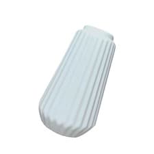 Image of Minimalist Ceramic-Look Striped Vase for Fresh or Dried Flowers - Home Decor