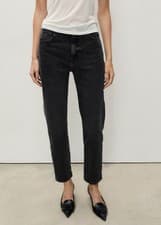Image of Mango black washed look mom jeans MOM2000 HIGH-RISE JEANS