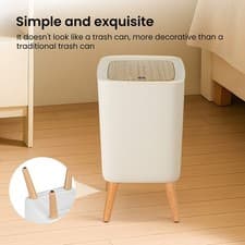 Image of Trash Bin 9L Bathroom Bins Garbage Bin with Press top Lid Nordic Modern