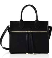 Image of Ted Baker REGINAA Small Black Leather Tote Bag RRP £175