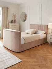 Image of Prent Kingsize TV Bed with Voice Control Natural Stylish and Modern Bed Solution