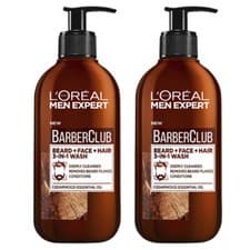 Image of L'oreal Paris Men Expert Barber Club 3-in-1 Beard+Face+Hair Wash 200ml x 2
