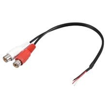 Image of RCA Female Plug Jack Connector Adapter to Bare Wire Open End Cable, Pack of 2