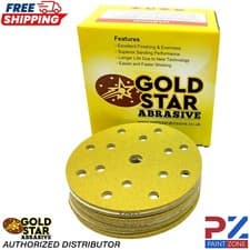 Image of DA Sanding Discs 150mm 6" 15 Hole Hook & Loop back Qty 5/10/25/50 (77890)