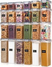 Image of Eco-Friendly Airtight Food Storage Containers 24-Piece Set Square Design 0.8L-2.