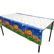 Image of Halloween Table Cloth Tablecloth Cover Party Kids WIPE Clean Trick Treat Cartoon