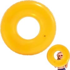 Image of Intex Swimming Ring Inflatable Kids 76cm - Transparent Orange Pool Blow Up - New