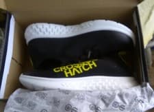 Image of Crosshatch Knit Logo Moore Lace Up Trainers Black Yellow UK Size 5 EU 38 BNIB