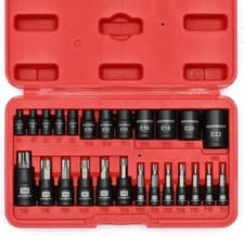 Image of MIXPOWER 25 Piece Torx Bit and Socket Set, 13 Star Bits T8-T60,E4-E22(25PCS)