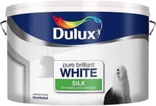 Image of Dulux Silk Paint Pure Brilliant White 10L Interior Emulsion Walls Ceilings