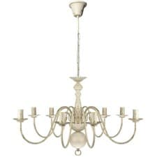 Image of Metal Chandelier 8 x E14 Bulbs Antique Pendant Lamp Ceiling White/Black vidaXL