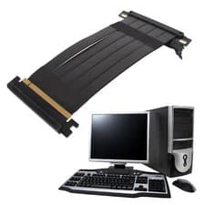 Image of PCIE 4.0 X16 Riser Cable High Speed Flexible Double Sided 180 Degree GPU